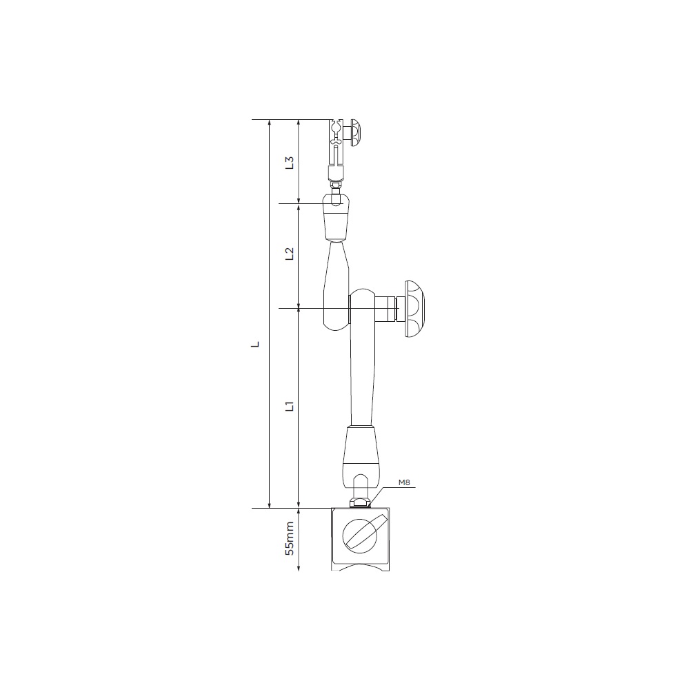 پایه ساعت هیدرولیک (385mm) مگنتی 80 کیلوگرمی اسیمتو (ASIMETO) مدل 0-01-603